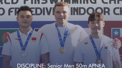 신명준, 핀수영 남자 잠영 100m ‘세계 신기록’ 쾌거…세계선수권대회 우승                                